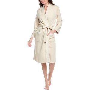 Natori Edit Womens Nova Brushed Knit Robe, White